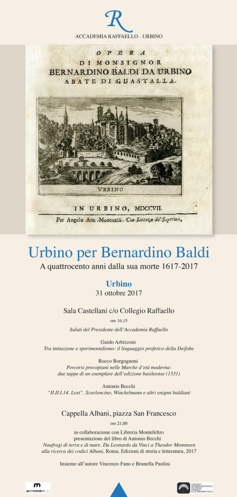 Il Centro Urbino e la Prospettiva è lieto di segnalare il convegno su Bernardino Baldi dal titolo: "